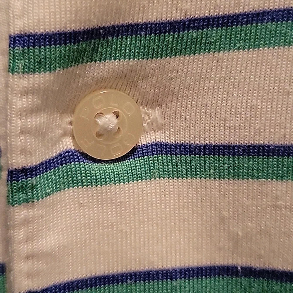 Ralph Lauren Polo Golf Performance short slv short blue green white stripe XXL